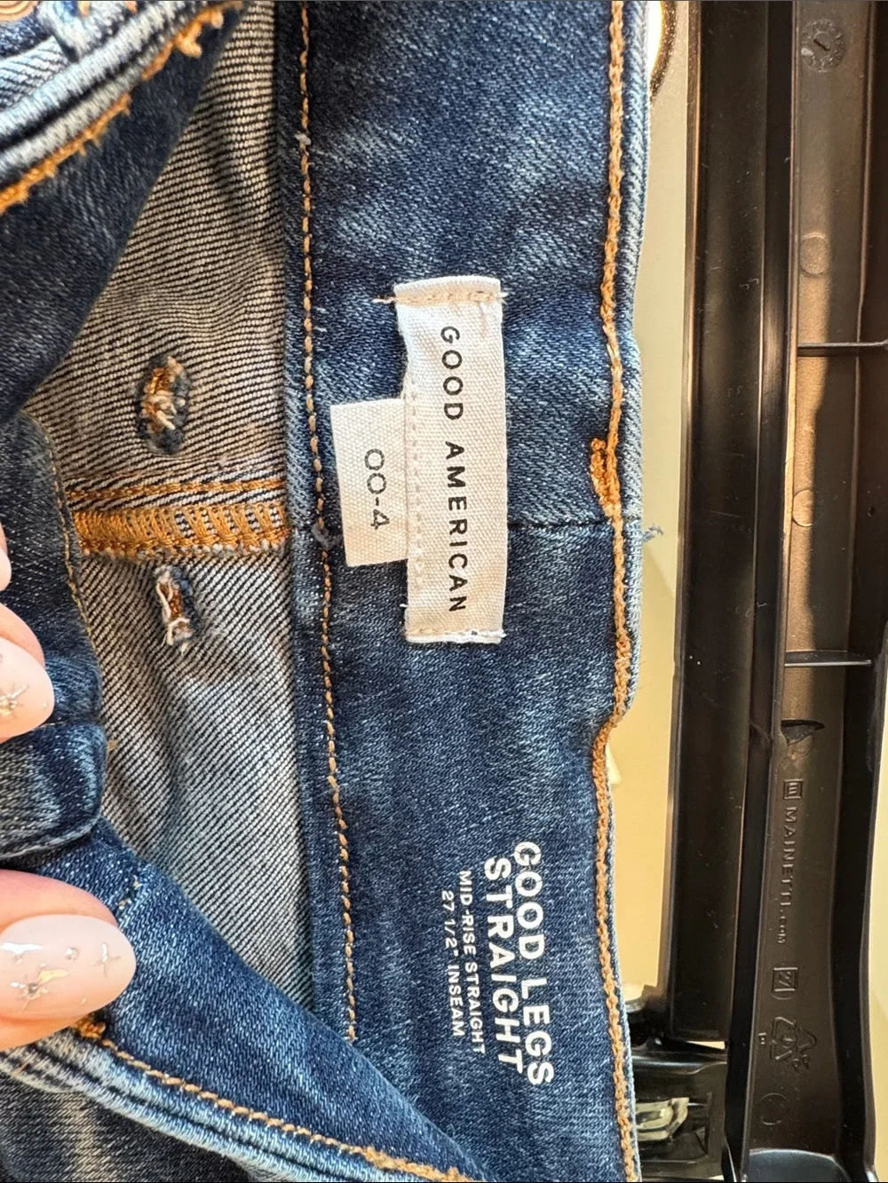 Good American Blue Straight-Leg Jeans